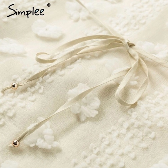 NEW Off-white Floral Embroidered classy Sundress - Picture 2 of 4